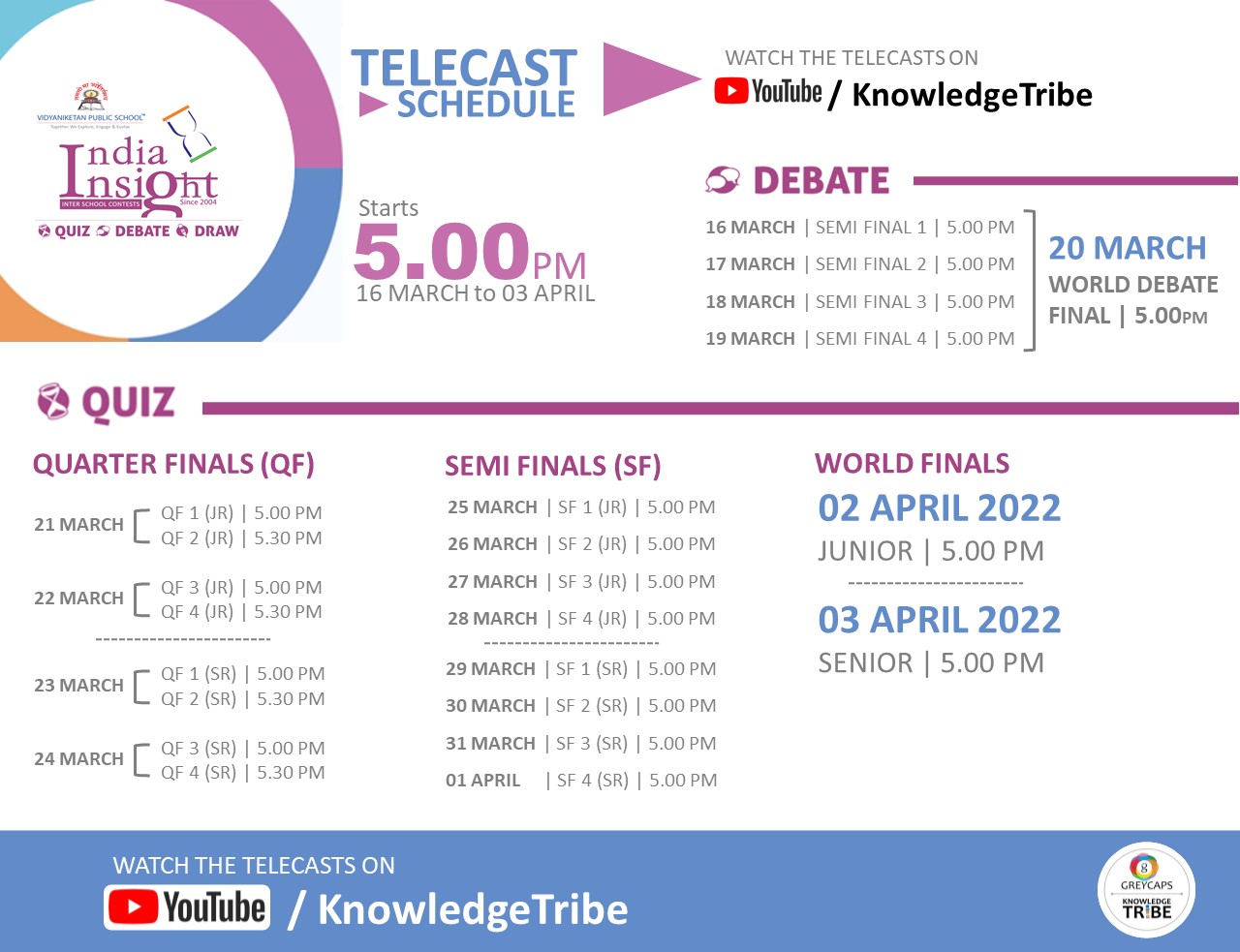 India Insight Telecast Schedule 2022